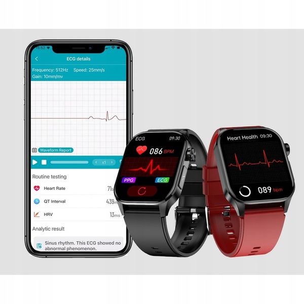 SMARTWATCH ZEGAREK DAMSKI EKG GLUKOZA CIŚNIENIE TEMPERATURA ROZMOWY MENU PL zdjęcie 13