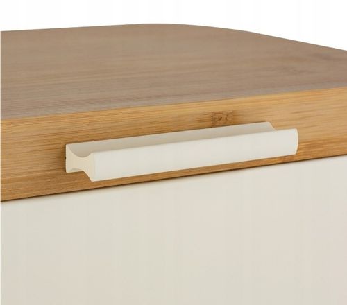 CHLEBAK STALOWY Z POKRYWA BAMBUSOWA POJEMNIK NA PIECZYWO CHLEB BUŁKI na Arena.pl