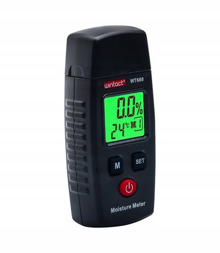 WILGOTNOŚCIOMIERZ MIERNIK WILGOTNOŚCI DREWNA BETONU CEGŁY GIPSU TYNK LCD na Arena.pl