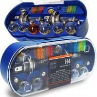 ZESTAW ZASOBNIK KOMPLET ŻARÓWEK ZAPASOWYCH 2x H4 12V + BEZPIECZNIKI 30 ELEM