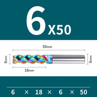 Frez 3 Ostrzowy z Węglika Spiekanego z Powłoką DLC Rozmiar: Ø6x18x6Dx50L