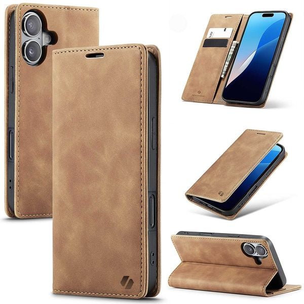 Spacecase Wallet Iphone 16 Light Brown zdjęcie 7
