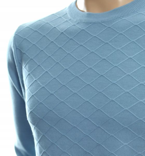 STROKERS klasyczny sweter męski z bawełny ze wzorem  XL błękitny zdjęcie 2