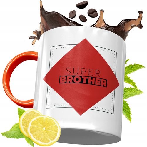 Kubek Pomarańczowy Dla Brata Braciszka Na Prezent Z Nadrukiem Ze Zdjęciem na Arena.pl