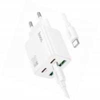 Biała ładowarka cztery porty USB-C 30W Hoco do Google Pixel