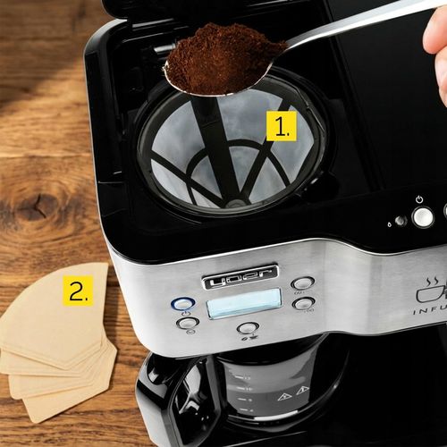 Ekspres przelewowy kawy 2w1 Yoer 1900W +Dystrybutor wody na herbatę na Arena.pl