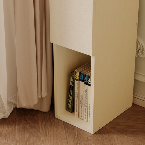 SZAFKA NOCNA BIAŁA Z SZUFLADĄ STOLIK Z PÓŁKĄ NOWOCZESNY LOFT SYPIALNI 55 CM na Arena.pl