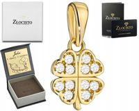 ZŁOTA ZAWIESZKA KONICZYNKA Z CYRKONIAMI 585 GRAWER PREZENT