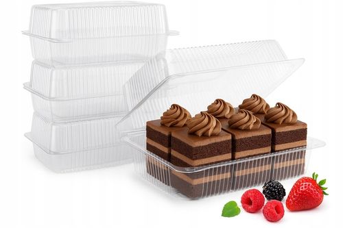 50x Pudełka cukiernicze 1,75 L pojemniki plastikowe na Ciasto Tort Sałatki na Arena.pl