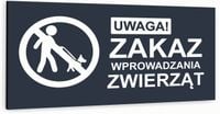 Tabliczka informacyjna ATRACYTOWA aluminiowa ZAKAZ WPROWADZANIA ZWIERZĄT