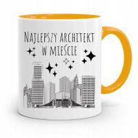 Kubek Żółty Architekta Najlepszy Architekt Miasta Z Nadrukiem Ze Zdjęciem