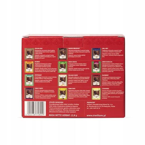 Zestaw Herbat Sir William's Tea 180 saszetek na Arena.pl