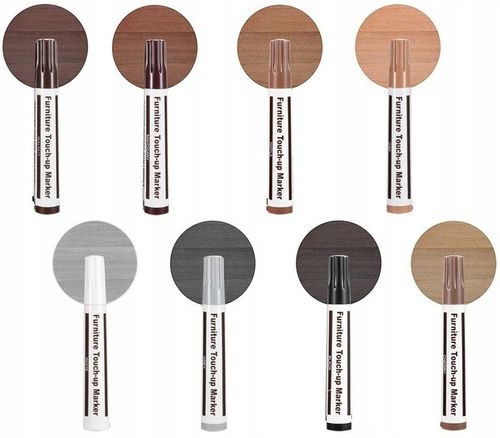 ZESTAW DO NAPRAWY PANELI MEBLI 27 sztuk MARKERY WOSKI + LAKIER UV na Arena.pl