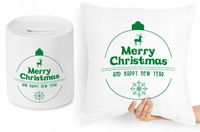 Na Święta Zestaw Poduszka + Skarbonka Prezent Z Nadrukiem Ze Zdjęciem