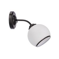 Marinen lampa kinkiet czarny 1x40W E27 klosz biały z obwódką