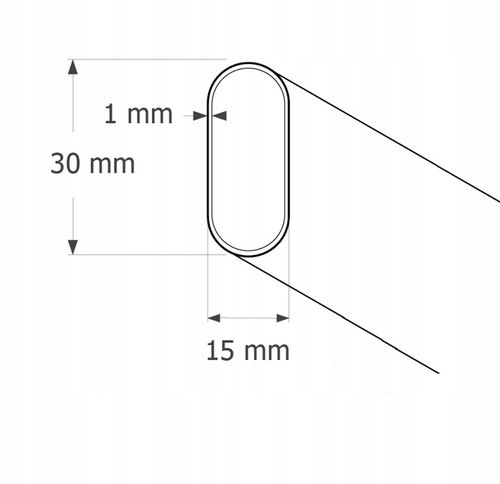 Drążek do szafy na ubrania garderoby owalny 30x15mm BIAŁY 100 cm NANO na Arena.pl