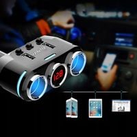 ROZDZIELACZ GNIAZDKA ZAPALNICZKI 2X USB ŁADOWARKA