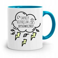 Dla Dja Muzyka Kubek Błękitny Błyskawicznie Z Nadrukiem Ze Zdjęciem
