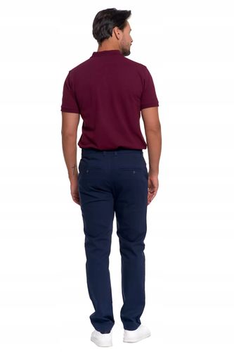 SPODNIE MĘSKIE Eleganckie Granatowe Chinosy Nogawka Prosta Modne MORAJ r.30 na Arena.pl