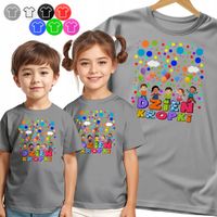 KOSZULKA DZIECIĘCA TSHIRT - NA DZIEŃ KROPKI KOLOROWE KROPKI WZORY - 158 XL