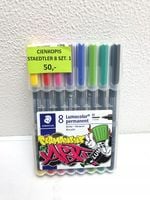 Foliopisy kolorowe 8 szt permanentne B Lumocolor Staedtler