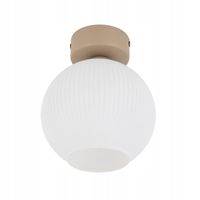 Lampa sufitowa do sypialni, przedpokoju beżowa biały klosz VIRLO
