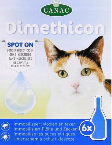 KROPLE NA PCHŁY I KLESZCZE dla kota kotów preparat DIMETHICON 6 DAWEK CANAC na Arena.pl