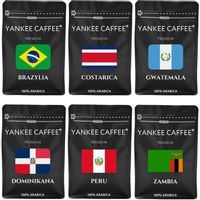 Kawa ziarnista Świeżo Palona Zestaw próbek 6x200g mix do degustacji prezent