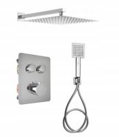 Bateria Deszczownica Zestaw podtynkowy Termostat prysznicowy 225 CHROM
