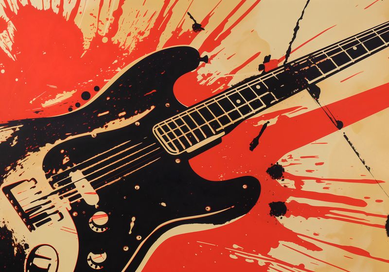 Plakat 100x70cm Gitara Elektryczna zdjęcie 1
