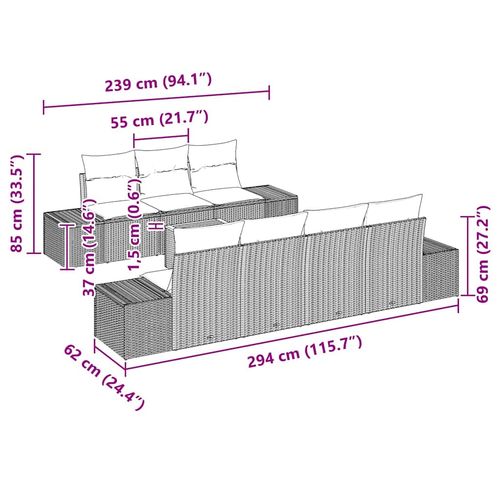Zestaw Sof na Ogród 8 pcs beżowo-biały na Arena.pl