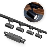 Zestaw szynowy 3 fazowy szyna 1m+1m, I zew., 4x Lampa, 2x zaślepka CZARNY