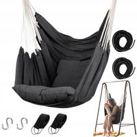 HAMAK FOTEL OGRODOWY WISZĄCY KRZESŁO HUŚTAWKA Z 2 PODUSZKI DO OGRODU