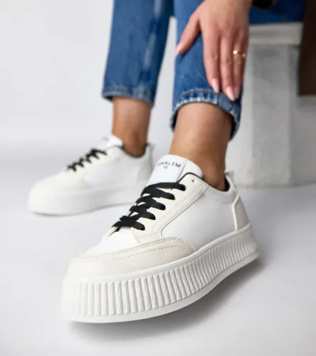Biało-Czarne sneakersy na platformie Solange 41 na Arena.pl