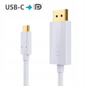 2X KABEL USB-C USB DO DISPLAYPORT 1.3 4K 18Gbps SONERO XUCC021-015 1,5m BIA