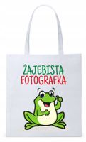 Dla Fotografa Fotografki Torba Eco Biała Shopper Z Nadrukiem Ze Zdjęciem