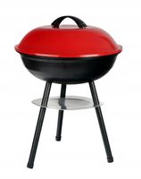 GRILL WĘGLOWY NA BRYKIET OGRODOWY OKRĄGŁY Z POKRYWĄ PRZENOŚNY POPIELNIK