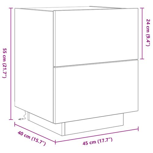 Szafka nocna  z oświetleniem LED Stare drewno 45x40x55 cm na Arena.pl