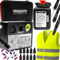 ZESTAW NAPRAWCZY DO OPON USZCZELNIACZ KOMPRESOR 10x WKRĘTY KAMIZELKA