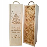 Drewniana Skrzynka na Wino Alkohol Logo Prezent dla Klienta Upominek Grawer