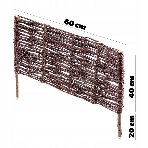 Palisada Ogrodowa 60x40cm Płotek Wiklinowy 5szt zdjęcie 3