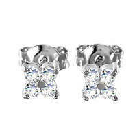 KOLCZYKI SREBRNE KWIATKI NA SZTYFT PRÓBA SREBRA 925