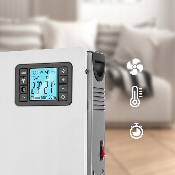 GRZEJNIK ELEKTRYCZNY KONWEKTOROWY TIMER TERMOSTAT PILOT MOCNY 2000W TURBO zdjęcie 10