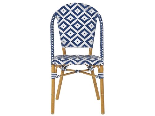 Zestaw ogrodowy stół i 4 krzesła wzór niebiesko-biały RIFREDDO na Arena.pl