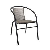 Krzesło ogrodowe metalowe – nowoczesne i wygodne siedzisko na taras i balkon 347 szare, nogi czarne