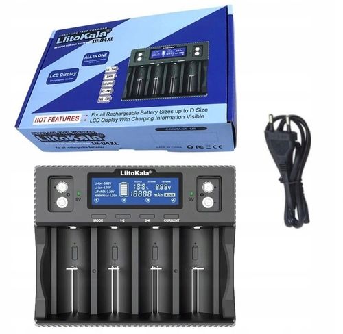LiitoKala Lii-D4XL UNIWERSALNA ŁADOWARKA OGNIW AKUMULATORÓW Li-Io AAA 18650 na Arena.pl