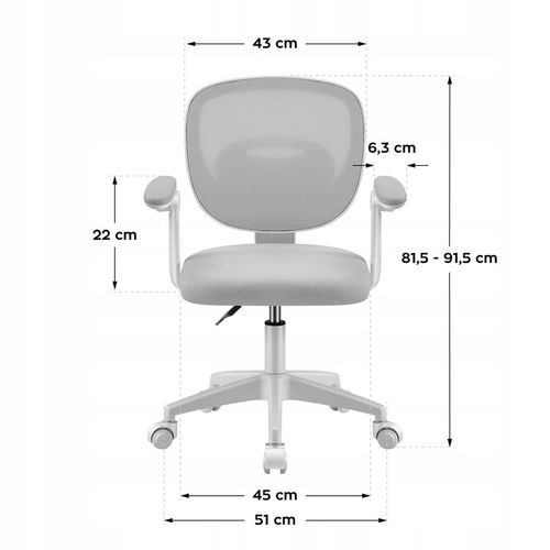 Fotel Obrotowy Krzesło DLA DZIECI MŁODZIEŻY Mark Adler Junior 3.0 Grey na Arena.pl