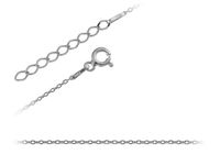 DELIKATNY RODOWANY SREBRNY ŁAŃCUSZEK ANKIER ANCHOR 45CM Z REGULACJĄ SREBRO