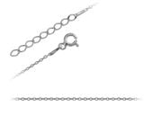 DELIKATNY RODOWANY SREBRNY ŁAŃCUSZEK ANKIER ANCHOR 45CM Z REGULACJĄ SREBRO