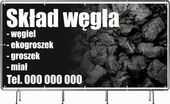 BANER REKLAMOWY oczkowany 200x100cm projekt w cenie SKŁAD WĘGLA